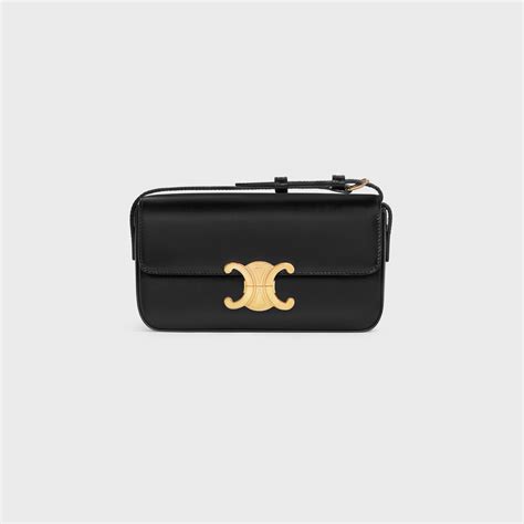 celine small c black shoulder bag|Celine calfskin bag.